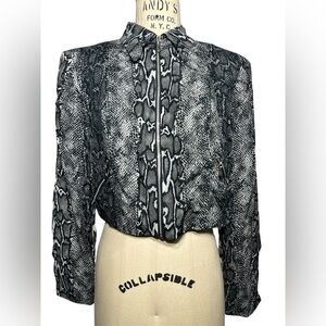 Vintage 80s Sandra Ow-Wing Cropped Zip up Jacket